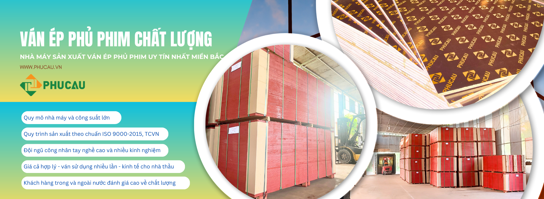 Phu Cau Plywood- Filmfaced plywood- Commercial plywood- ván cốp pha phủ phim - ván phủ phim- ván xây dựng- www.phucau.vn
